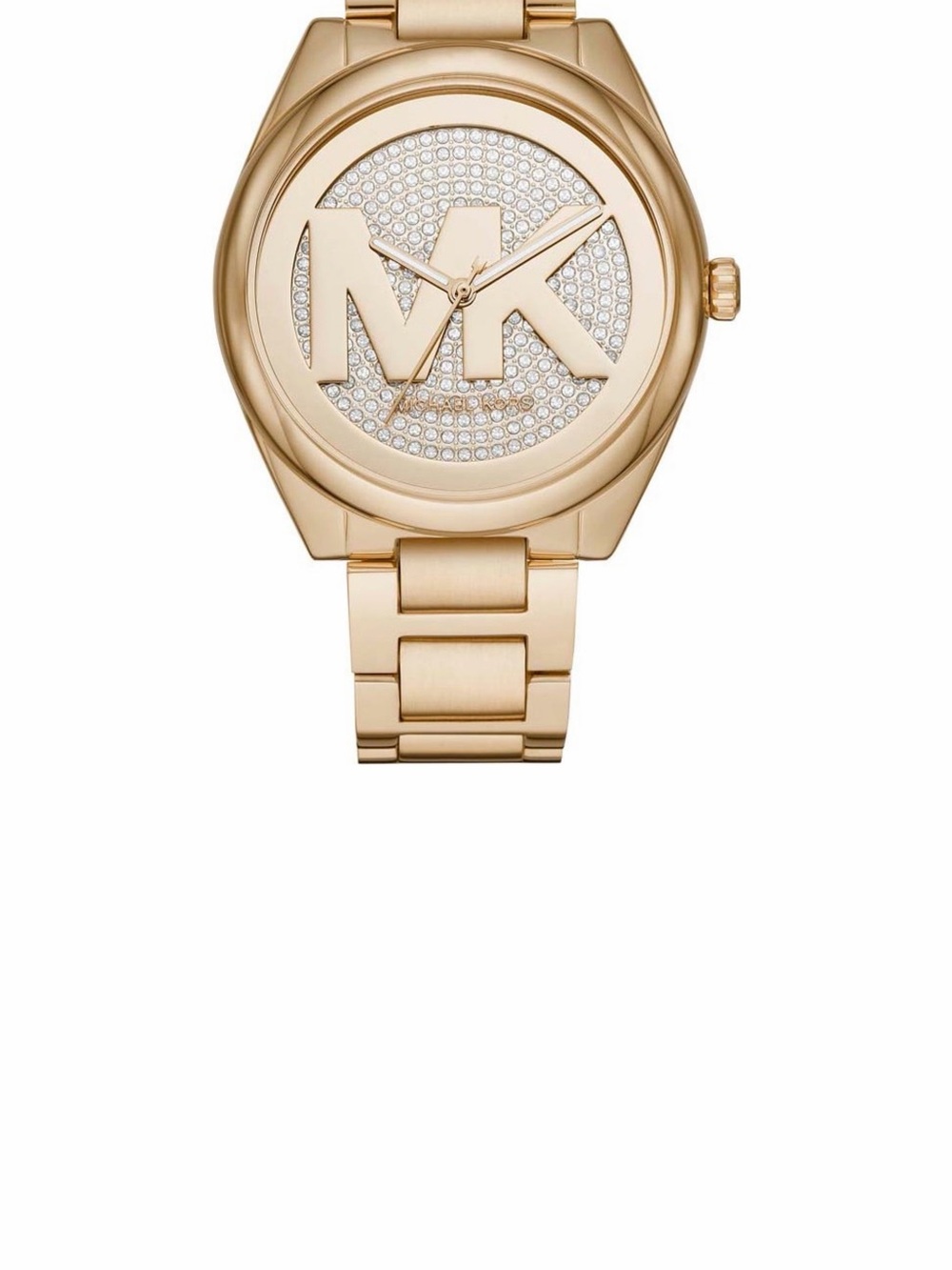 Michael Kors Rose Gold Crystal MK Logo Bracelet Watch